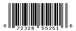 UPC barcode number 072328552516