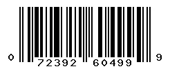UPC barcode 072392604999