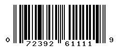upc 072392611119 barcode image
