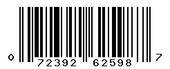 UPC barcode number 072392625987