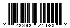 UPC barcode number 072392711000