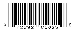 UPC barcode number 072392850259