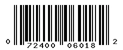 UPC barcode 072400060182