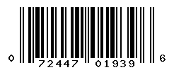 UPC barcode number 072447019396