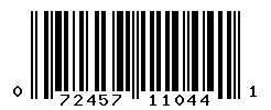 UPC barcode number 072457110441