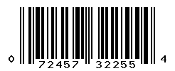 UPC barcode number 072457322554