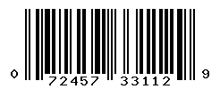 UPC barcode number 072457331129