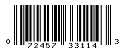 UPC barcode number 072457331143