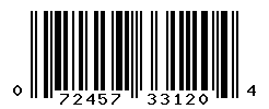 UPC barcode number 072457331204