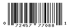 UPC barcode number 072457770881