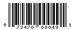 UPC barcode number 072470000491