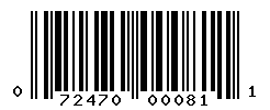 UPC barcode number 072470000811