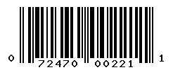 UPC barcode number 072470002211