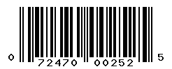 UPC barcode number 072470002525