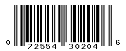 UPC barcode number 072554302046