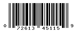 UPC barcode number 072613451159