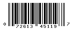 UPC barcode number 072613451197