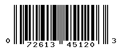 UPC barcode number 072613451203
