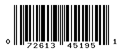 UPC barcode number 072613451951