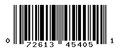 UPC barcode number 072613454051