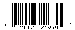 UPC barcode number 072613710362