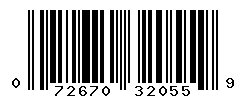 UPC barcode number 072670320559