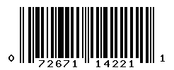UPC barcode number 072671142211
