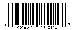 upc 072671160857 barcode image