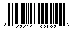 UPC barcode 072714006029