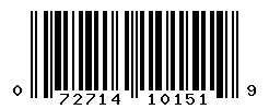 UPC barcode number 072714101519