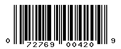 UPC barcode number 072769004209