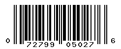 UPC barcode number 072799050276