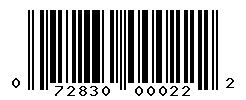 UPC barcode number 072830000222