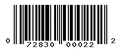 UPC barcode 072830000222