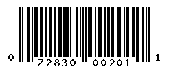 UPC barcode number 072830002011