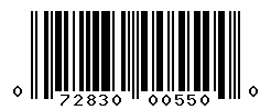 UPC barcode number 072830005500