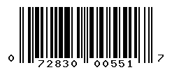 UPC barcode number 072830005517