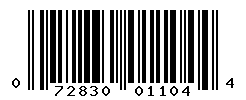 UPC barcode number 072830011044