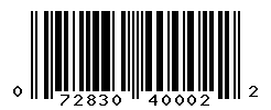 UPC barcode number 072830400022