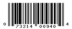UPC barcode number 073214009404
