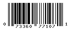 UPC barcode number 073360771071