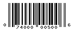 UPC barcode number 074000005006