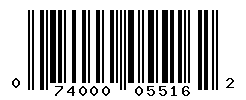 UPC barcode number 074000055162