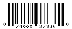 UPC barcode number 074000378360