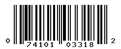 UPC barcode number 074101033182