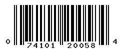 UPC barcode number 074101200584
