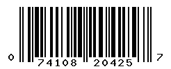 UPC barcode 074108204257