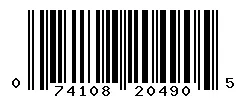 UPC barcode 074108204905