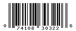 UPC barcode number 074108303226