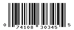 UPC barcode 074108303455